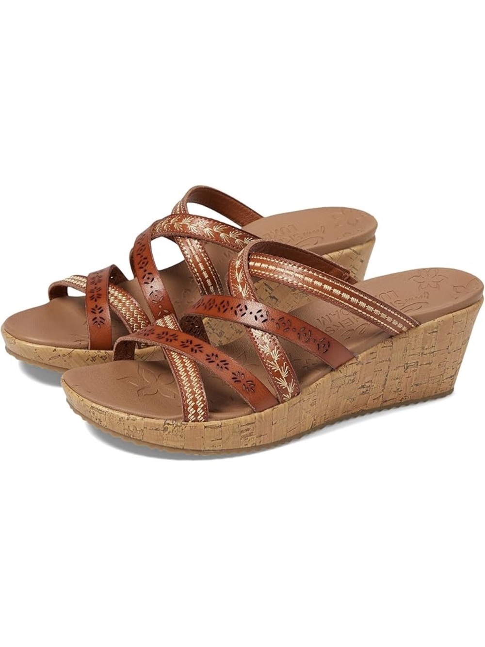 Skechers Beverlee Tiger Posse Wedge open toe Sandals NEW 9.5